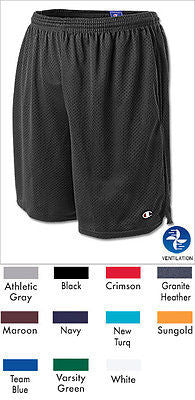 New Champion 81622 Men's Long Mesh Athletic Gym Shorts w/ Pockets Elastic Waist