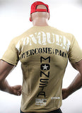 NEW Mens Graphic Tee MONSTA Bodybuilding Wear OVERCOME PAIN TShirt Gym Clothing