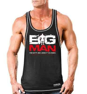 NEW Mens Workout MONSTA Bodybuilding Clothing BIG MAN Racerback Tank Top Shirt