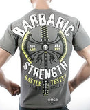 NEW Mens Graphic T SHIRT MONSTA Bodybuilding Clothing BARBARIC STRENGTH T-Shirt