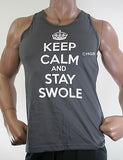 NEW Mens Tank Top Bodybuilding Clothing Muscle Club Apparel Keep Calm Stay Swole