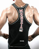 NEW Mens Workout MONSTA Bodybuilding Wear TRAIN Racerback Tank Top Gym Clothing