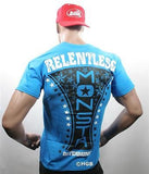 NEW Mens Graphic T MONSTA Bodybuilding Wear RELENTLESS BLUE TShirt Gym Clothing