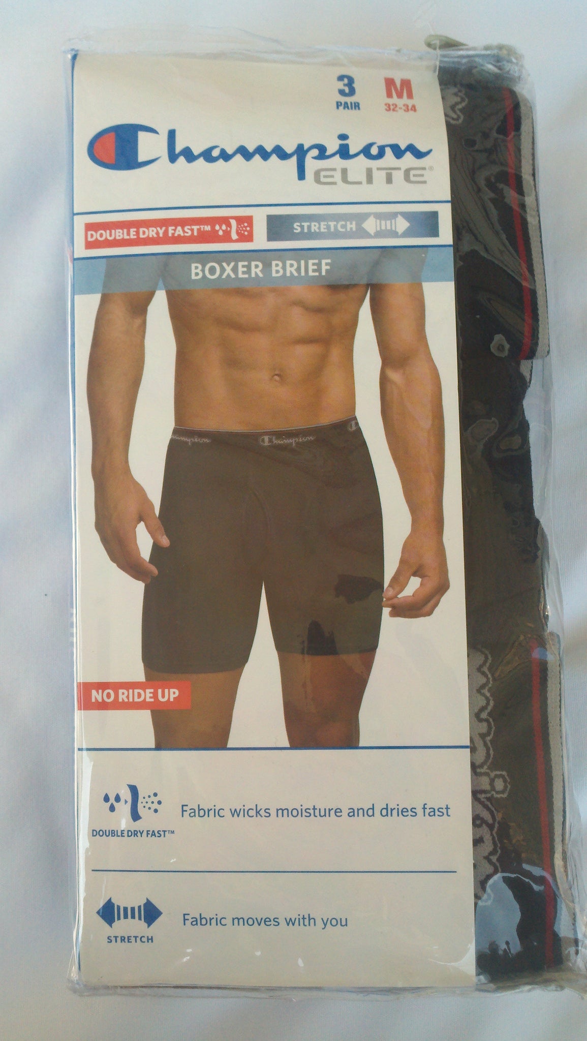 5-Pack Champion Men's Elite X-Temp Double Dry Technology Boxer Briefs  Underwear