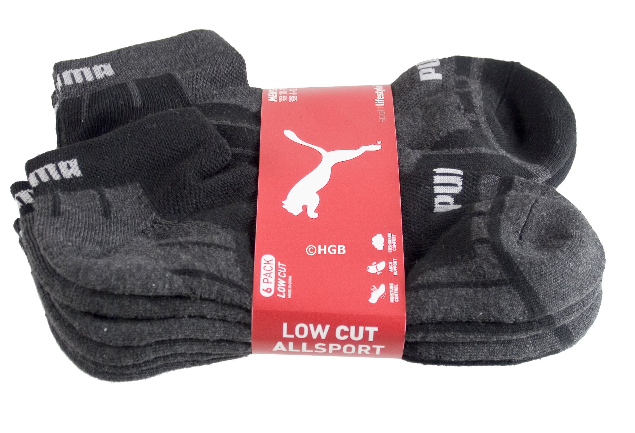 New Puma Mens 6 Pair of Low Sports Socks. All Sizes 6-16 – E-biz Enterprises LLC