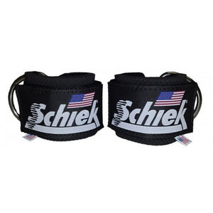 Schiek Ankle Straps Cuffs 1 Pair Black Model 1700 D Ring Cable Attachment Cuff New